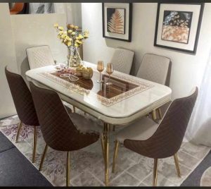 4-seater luxury marble dining set